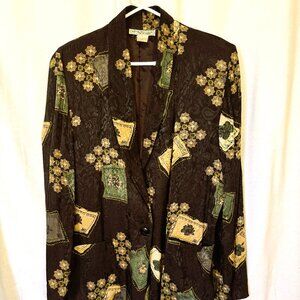 Vintage Kensington Square Jacket Geometric Blazer  Lagenlook Small  & Artsy
